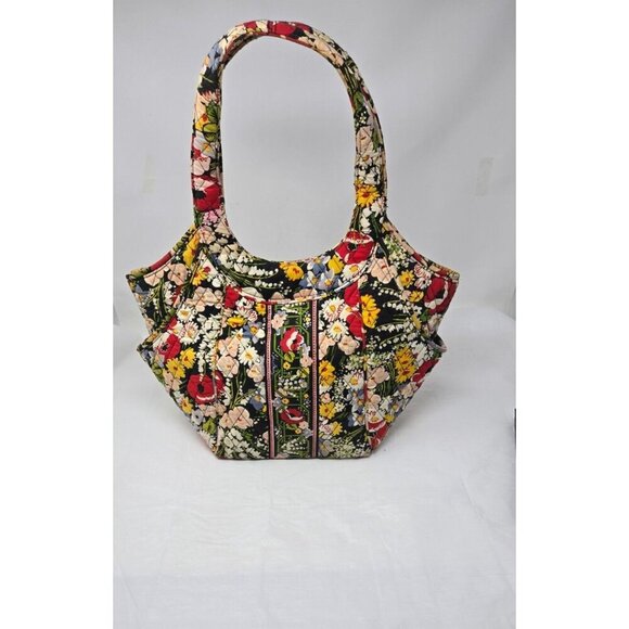 Vera Bradley Side by Side In Retired Poppy Fields Shoulder Bag Hobo Handbag - Picture 2 of 10
